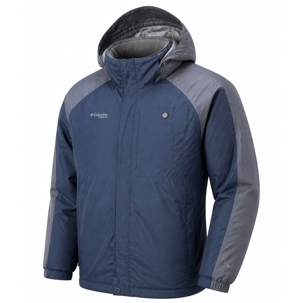 COLUMBIA XCO Jacket Mens XXL Storm Dry Blue Gray VTG SM4094 Nylon Hooded